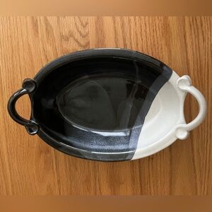 Elegant Black Oval Serving Tray